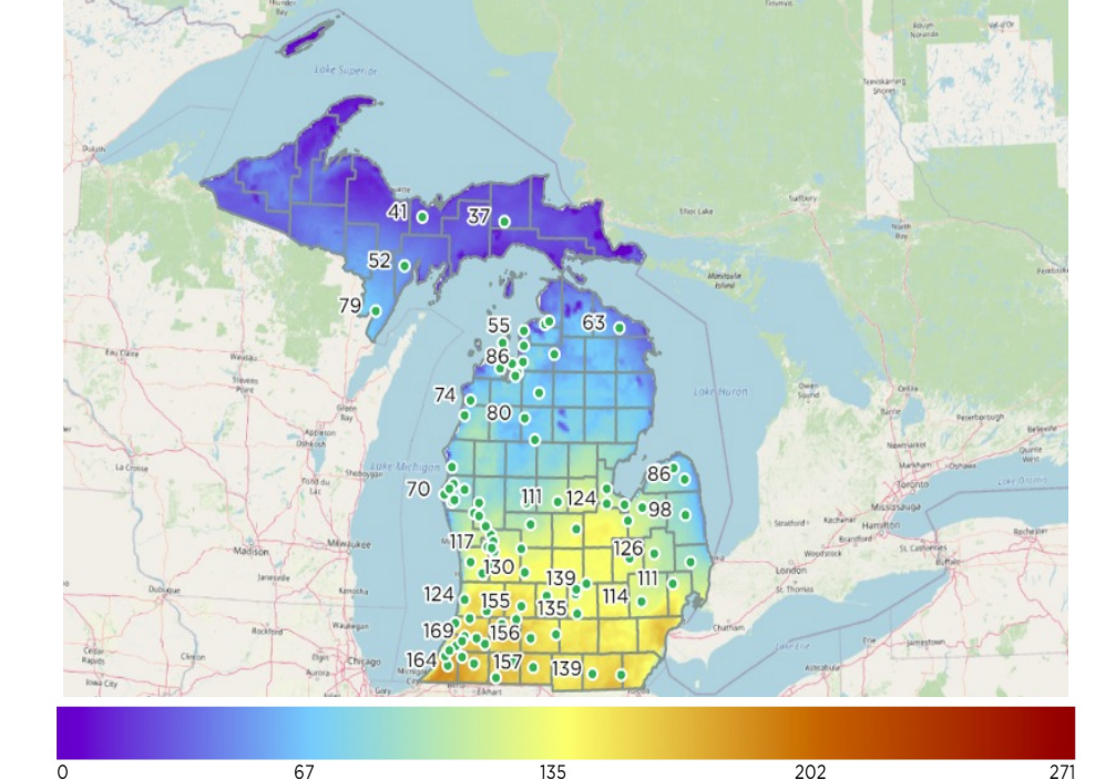 Photo 2 a.GDD map with values.png